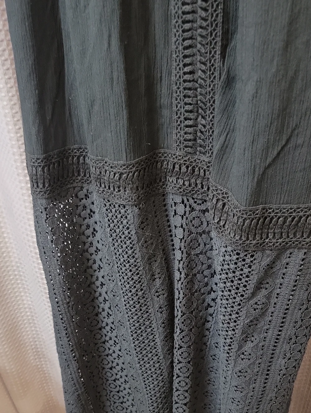 Abercrombie & Fitch Black Crochet-Detail Maxi Dress Size S
